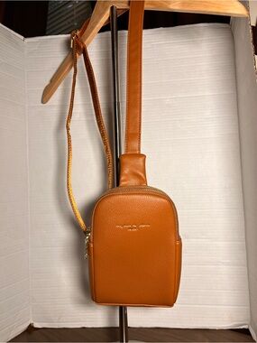 Init -Minimalist Tan Crossbody Sling Bag - Designer Style